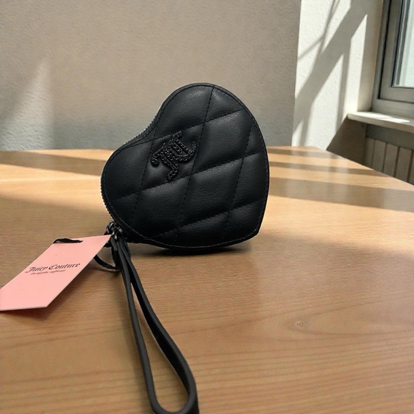 Juicy Couture Handbags - Juicy Couture Quilted Black Heart Wristlet NWT